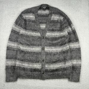 Todd Snyder Ombre Mohair Blend Cardigan Sweater Men’s Large Gray Charcoal Soft